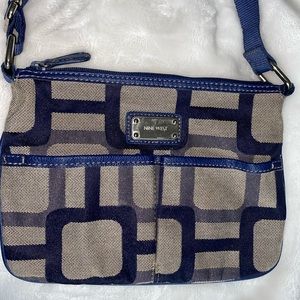 Nine West navy blue and tan purse